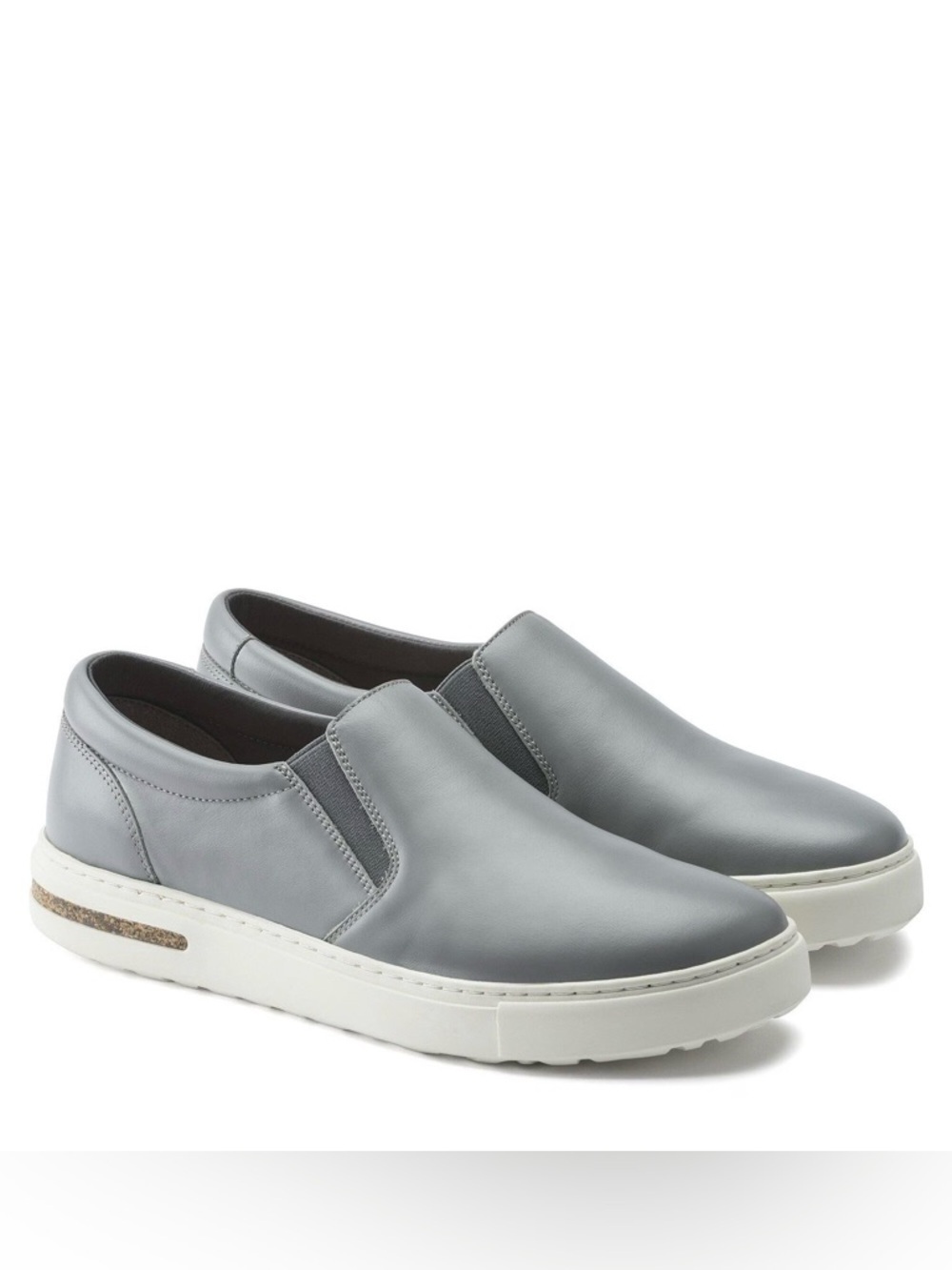 Birkenstock Oswego Sneakers Gray Leather Slip-On Shoes Men’s EU 44 Cork Footbed
